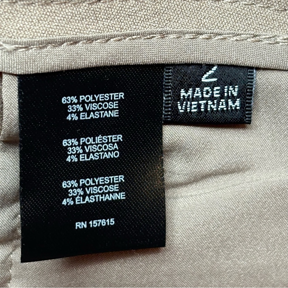 Tahari ASL Tailored Cargo Pants Size 2 Mid Rise Tan Utility Chic Business Casual - Picture 10 of 11